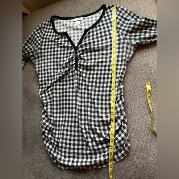 Black and White Motherhood long sleeve maternity‎ shirt Large - Picture 4 of 5